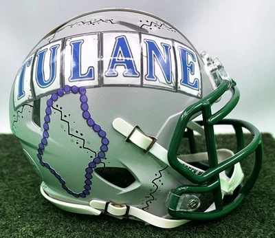 CASCO DE FÚTBOL AMERICANO PERSONALIZADO RIDDELL SPEED MINI - TULANE GREEN WAVE EDICIÓN CITY 2025 Foto 1 de 4