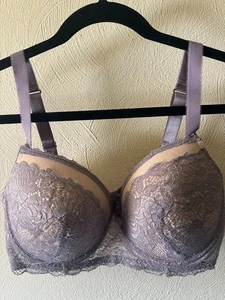 DAISY FUENTES BH 40 D lila Spitze 40 D beige gefüttert Bügel Dessous  - Bild 1 von 5