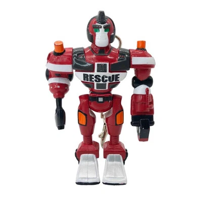 Robot Galaxy 4" Red Rescue Bot PVC Action Figure Jointed Keychain Key Fob 2007 - Image 1 of 4