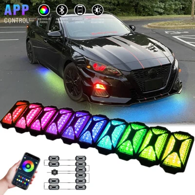 10x RGB IC 光下岩石灯转向信号适用于日产 Altima Maxima 370z GT-R — 第 1/4 张图片
