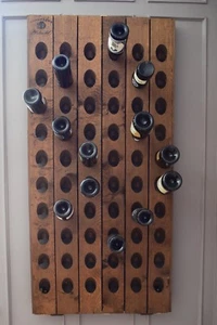 Tablero vibratorio de champán + grabado noble esmaltado a mano "roble marrón medio" / estantería de vino - Imagen 1 de 12