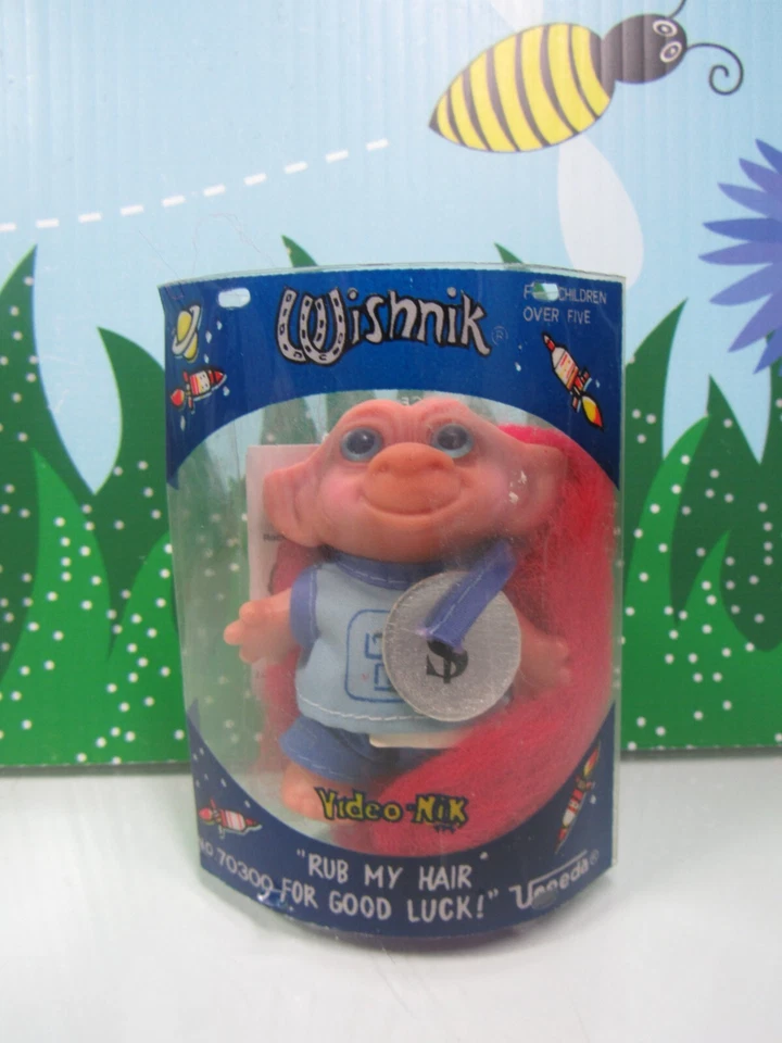 Uneeda Vintage Wishnik Troll Doll 1982 Rock-nik No 70300