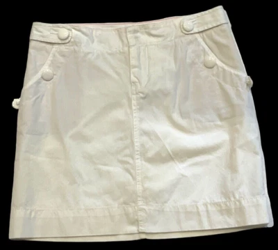 Falda Lilly Pulitzer para mujer 2 bolsillos blancos línea A totalmente forrada crucero preppy diversión Foto 1 de 4