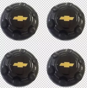 4pcs Chevy Silverado 1500 Tahoe Replacement 6LLUGS BLACK Center Cap w/ black Nut - Picture 1 of 2