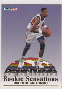 DIKEMBE MUTOMBO NOVATO Sensations 1992/93 Tarjeta de baloncesto Fleer ¡NUGGETS DENVER! - Imagen 1 de 2