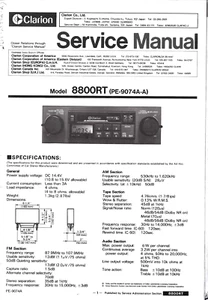 CLARION MODEL 8800RT (PE-9074A-A) ORIGINAL SERVICE MANUAL - Picture 1 of 1