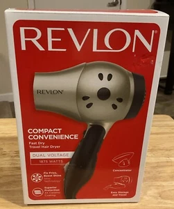 2020 Revlon Compact Travel Hair Dryer 2 Settings w/Concentrator NEW Sealed - Picture 1 of 2
