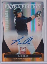 2011 Donruss Elite Extra Edition Prospects Signature Aspirations 85 Lee Orr /100