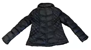 GUESS Los Angeles Black Down Feather Puffer Jacket Coat Women Sz Large - Picture 1 of 16