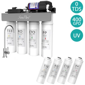 Sistema de filtro de agua potable WP2 400GPD 8 etapas UV ósmosis inversa reducir 0 TDS - Imagen 1 de 17
