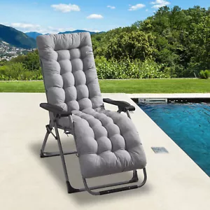 Lounge Chair Cushions 67" Chaise Lounger Outdoor Recliner Cushion Soft Sofa Mat - Picture 1 of 83