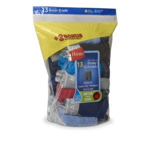 Hanes Boys Dyed Boxer Briefs 13- Pack Cool Comfort Flex Waistband Tagless L/G - Picture 1 of 8