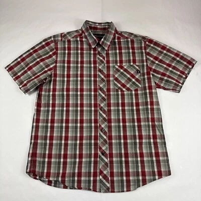 Marmot Shirt Mens Sz M Red Tartan Short Sleeve Button Up Organic Outdoors Hiking - Image 1 of 4