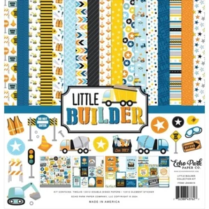 12" x 12" scrapbooking paperpad Echo Park Little Builder 12 sheets - Picture 1 of 1