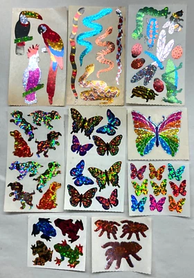 Lot of 11 Vintage Hambly Studios Prism Stickers Animals and Insects Snakes Frogs - Image 1 of 4