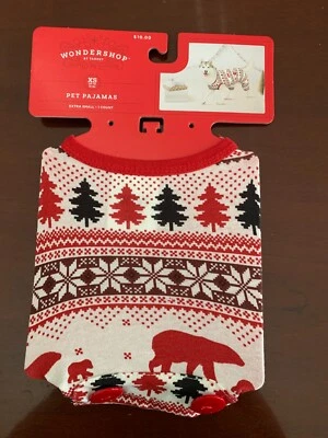 Wondershop Christmas Pet Pajamas, Red & White Christmas Scene, XS, M, L, NWT - Image 1 of 4