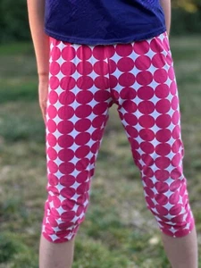 Hanna Anderson Pants Kids Girls 120 cm Red White Circle - Picture 1 of 6
