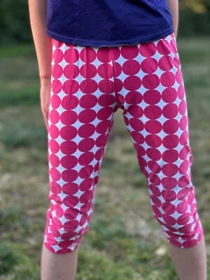 Hanna Anderson Pants Kids Girls 120 cm Red White Circle - Image 1 of 4