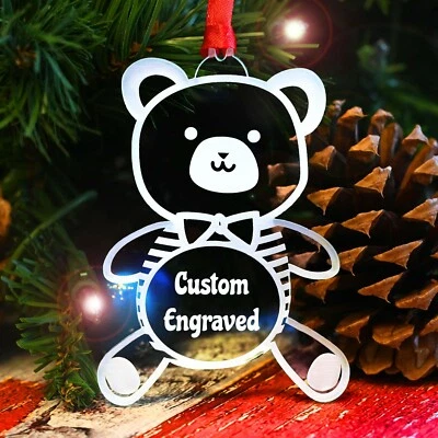 Babys erster Weihnachtsschmuck Handarbeit bruchsicher Acryl Deko Bär - Bild 1 von 4