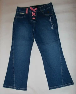 BABY PHAT Girls Size 12 Blue Denim Capri Crop Jeans with Pink Bow  NEW - Picture 1 of 2