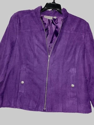 Chaqueta Mujer Studio Works Petite 8P P Púrpura Buen Estado Sensación de Gamuza  Foto 1 de 4