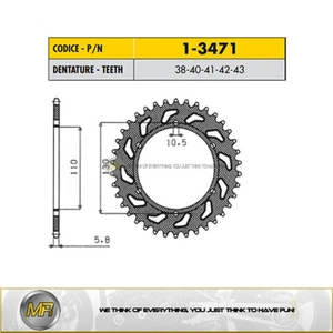 KAWASAKI NINJA 300 2013 2014 2015 CORONA EN ACERO PASO 520 CON 41 DIENTES - Imagen 1 de 1