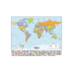 Impresiones artísticas murales de mapa del mundo de 33x24/24x17 pulgadas póster de estudio decoración para colgar en la pared del hogar - Imagen 1 de 14