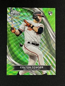 2024 Topps CHROME BLACK COLTON COWSER GREEN WAVE REFRACTOR 47/99 ORIOLES RC #70 - Picture 1 of 2