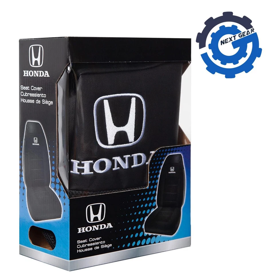Cubierta de asiento universal con respaldo alto deportivo logotipo Honda plásticolor para automóvil camioneta SUV negra Foto 1 de 4