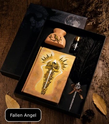 Hardcover Notebook Diablo The Fallen Angel Engraved Journal with Feather Pen/Ink - Image 1 of 4