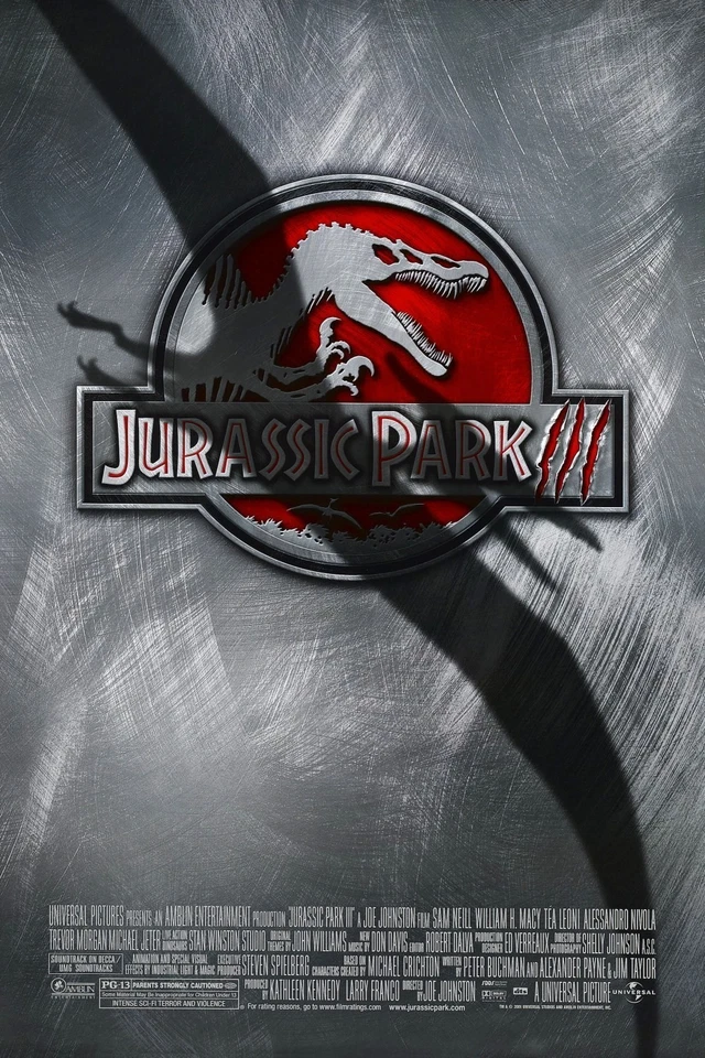 Jurassic Park III movie poster - Dinosaurs - 11 x 17 inches - Jurassic Park