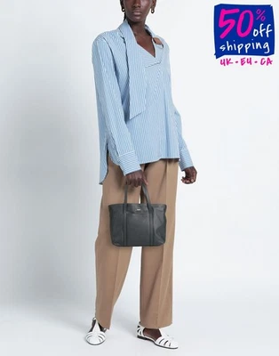 RRP€310 ..,MERCI Leather Tote Bag Logo Detachable Strap Zipped - Image 1 of 4