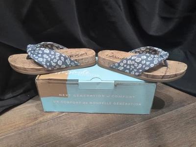 Женские босоножки LifeStride Happy джинсовая ткань леопард размер 6 - Изображение 1 из 4