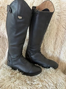 HORZE KIDS SZ 34 OR SZ 3 BLACK ROVER TALL FIELD RIDING BOOT - Picture 1 of 10