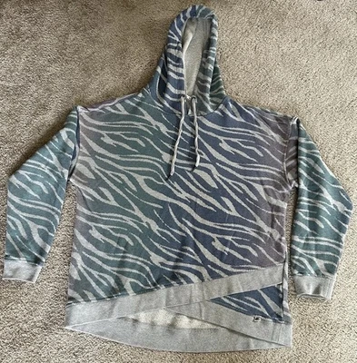 Seven7 Ombre Zebra Print Hoodie Hooded Pullover Sweatshirt Women's Size Large - Изображение 1 из 4