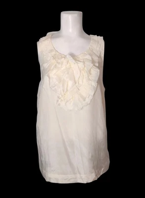 J Crew Silk Blend Ruffle Front Top Size 12 Career Coquette Lightweight - Image 1 of 4