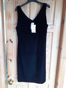 dorothy perkins black sleeveless v neck dress size 16 bnwt - Picture 1 of 2
