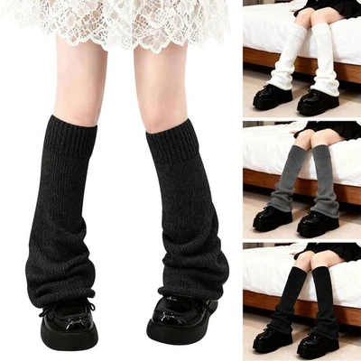Women Flared Leg Warmers Boot Cuffs Winter Warm Knitted Leggings Socks Casual - Image 1 of 4