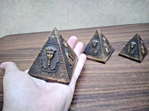 "Lot de 3 pyramides de Gizeh faites main - Superbe décor de sculptures... - Picture 1 of 7