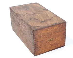 Globe Dovetailed Wooden Recipe Box Card Holder Vintage Peerless - Picture 1 of 24
