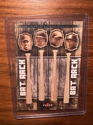 2005 Fleer Classic Clippings Bat Rack Vladimir Guerrero Manny Ramirez Sammy Sosa - Image 1 of 2