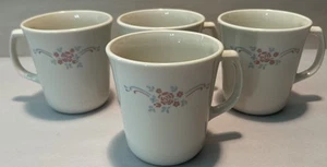 Set of 4 Vintage Corning Ware Corelle English Breakfast Coffee Cups Mugs - Picture 1 of 5