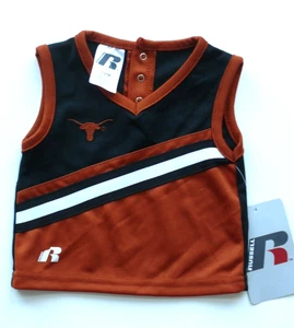 NUEVO CON ETIQUETAS Russell Marca Universidad de Texas Longhorns Bebé Infantil Camisa Top 12M - Imagen 1 de 3