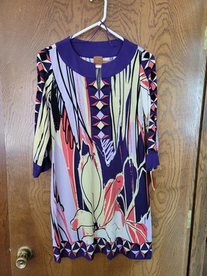 Nuevo con etiquetas Vestido Ali Ro Border Púrpura Amarillo Talla 4 NUEVO Ret. $280 Foto 1 de 4