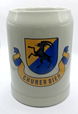 Cerveza alemana de gres Stein de colección de 0,5 L Churer Bier - arrojada a mano, salinada Foto 1 de 4