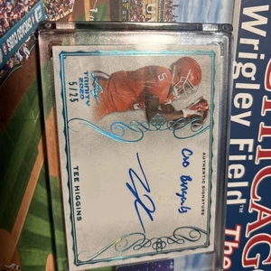 2020 Tee Higgins Leaf Trinity Aqua #’d /25 Auto RC Go Bengals - Picture 1 of 3