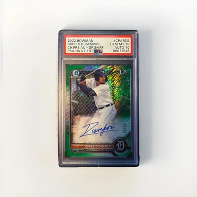 2022 BOWMAN CHROME PROSPECT #CPARCS ROBERTO CAMPOS 66/99 PSA 10 AUTO - Image 1 of 2