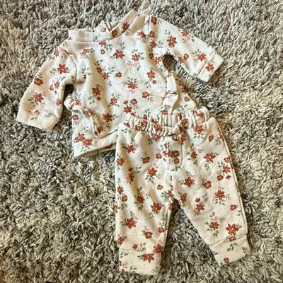 Nicole Miller Bebé Niña Floral Volantes Sudadera Traje de Pista Conjunto 0-3 Meses Foto 1 de 4