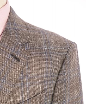 Blazer Ermenegildo Zegna gris/azul a cuadros lana/lino/seda 44L $2,595 Foto 1 de 4