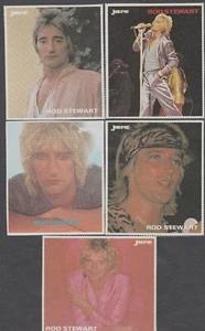 5 1970's-1980's Joepie ROD STEWART Rock/Pop European Cards/Stickers - Picture 1 of 2